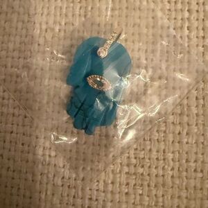 Natural Turquoise Hamsa Hand Pendant • Gold Eye Detail • Boho Charm NWT